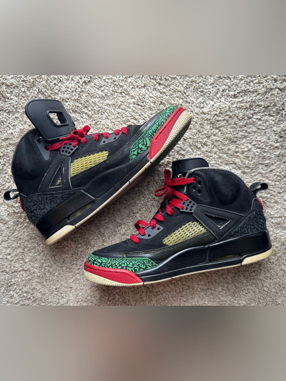 Jordan Flight Club 90 Black Red Green High Top Sneakers Men’s Size 12